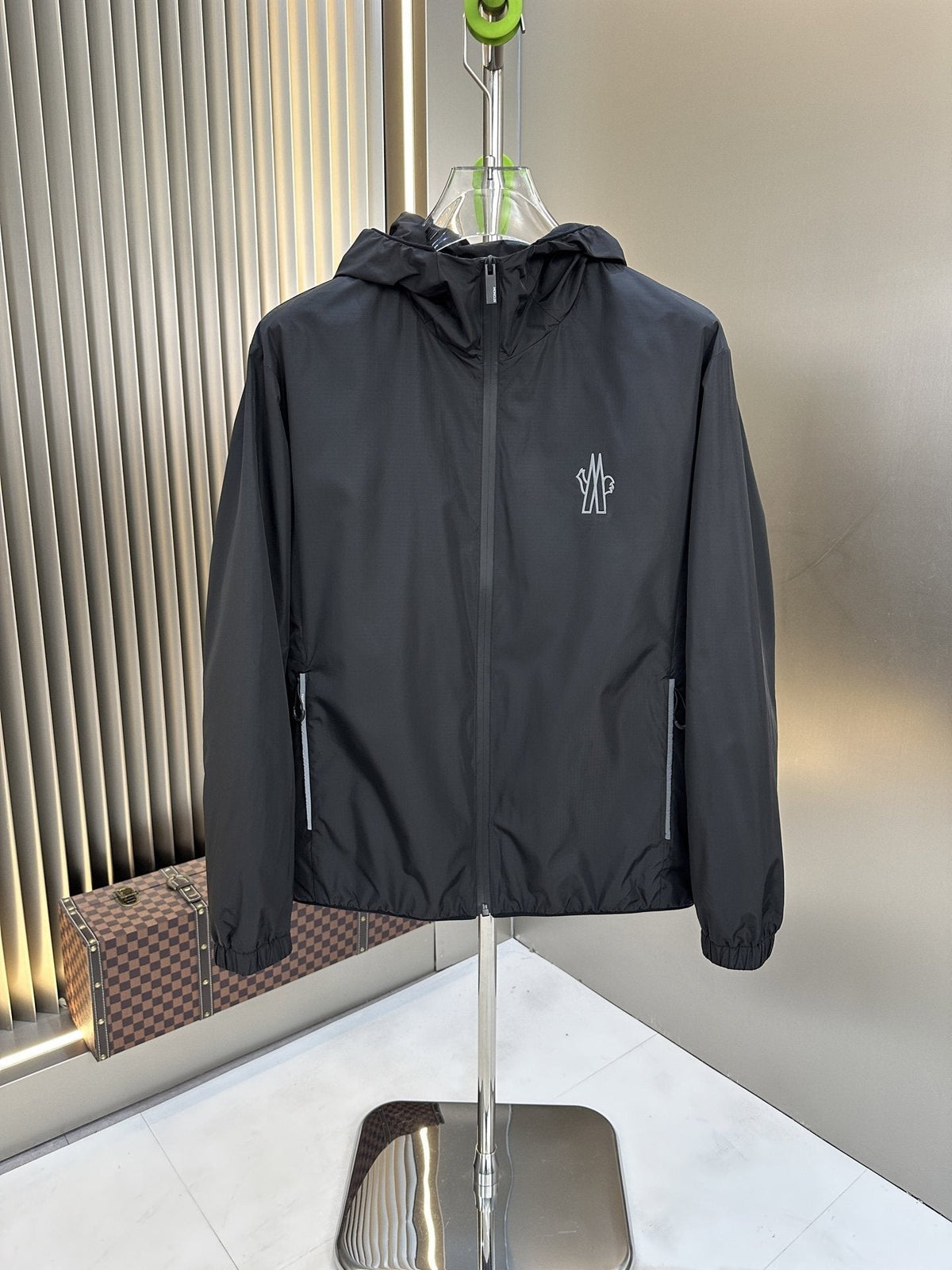 Moncler Black Hooded Full-Zip Jacket