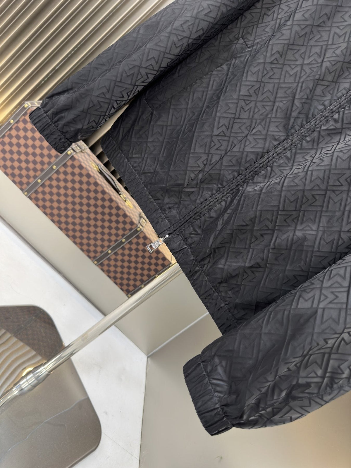 Moncler Reversible Geometric-Quilt Zip Jacket