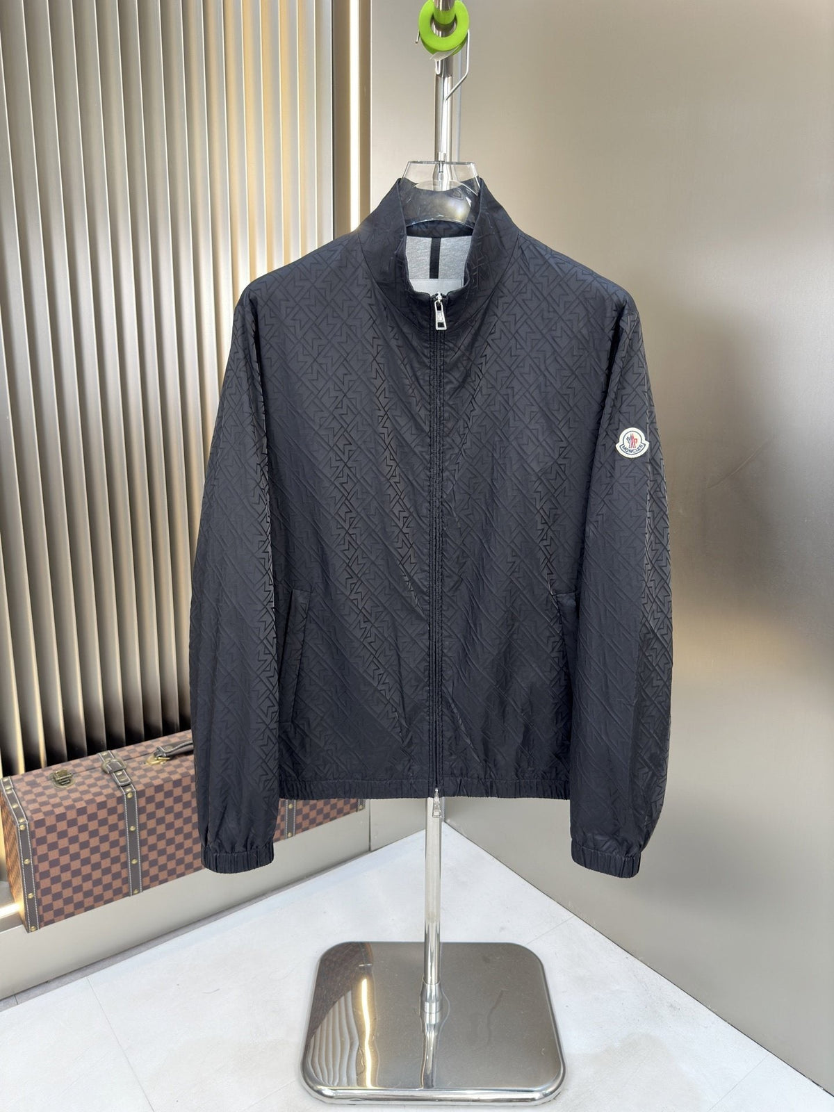 Moncler Reversible Geometric-Quilt Zip Jacket