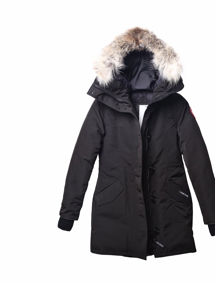 Canada Goose Women's Hooded Fur-Trim Long Down Jacket