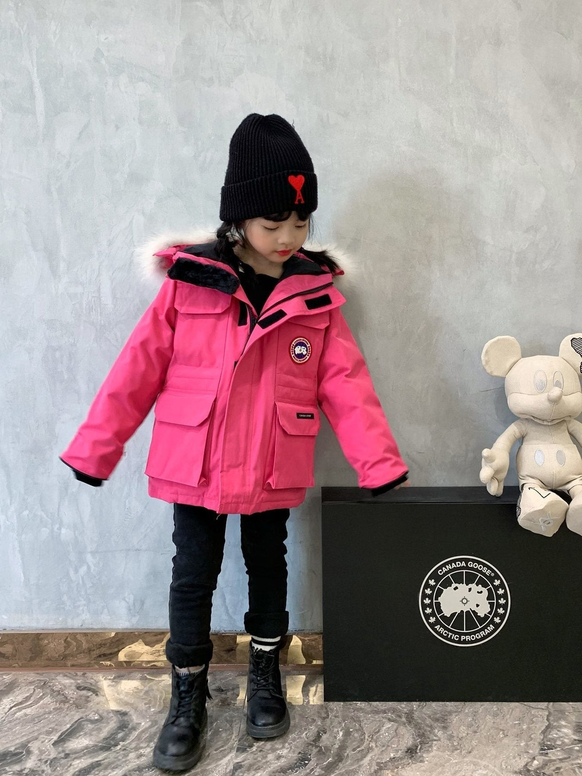 Canada Goose Kids' Fur-Trim Hooded Down Jacket