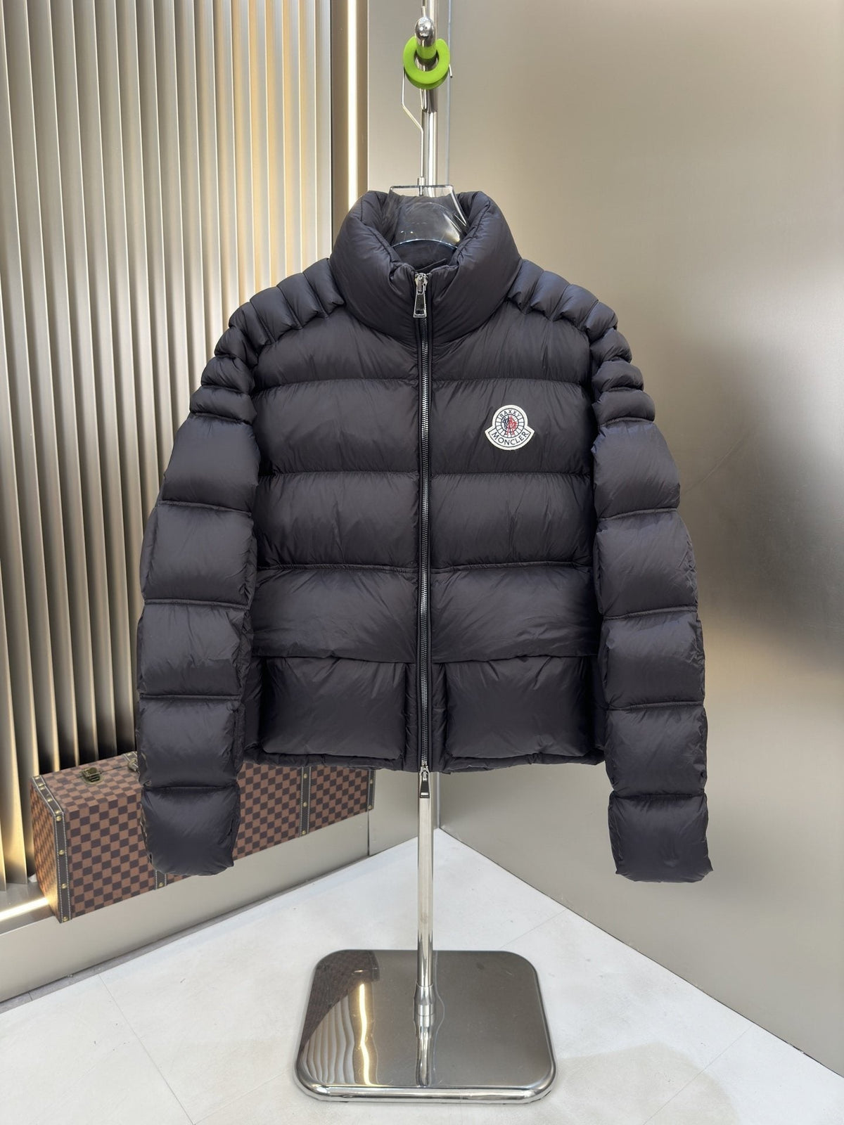 Moncler Black Hooded Quilted Puffer Coat