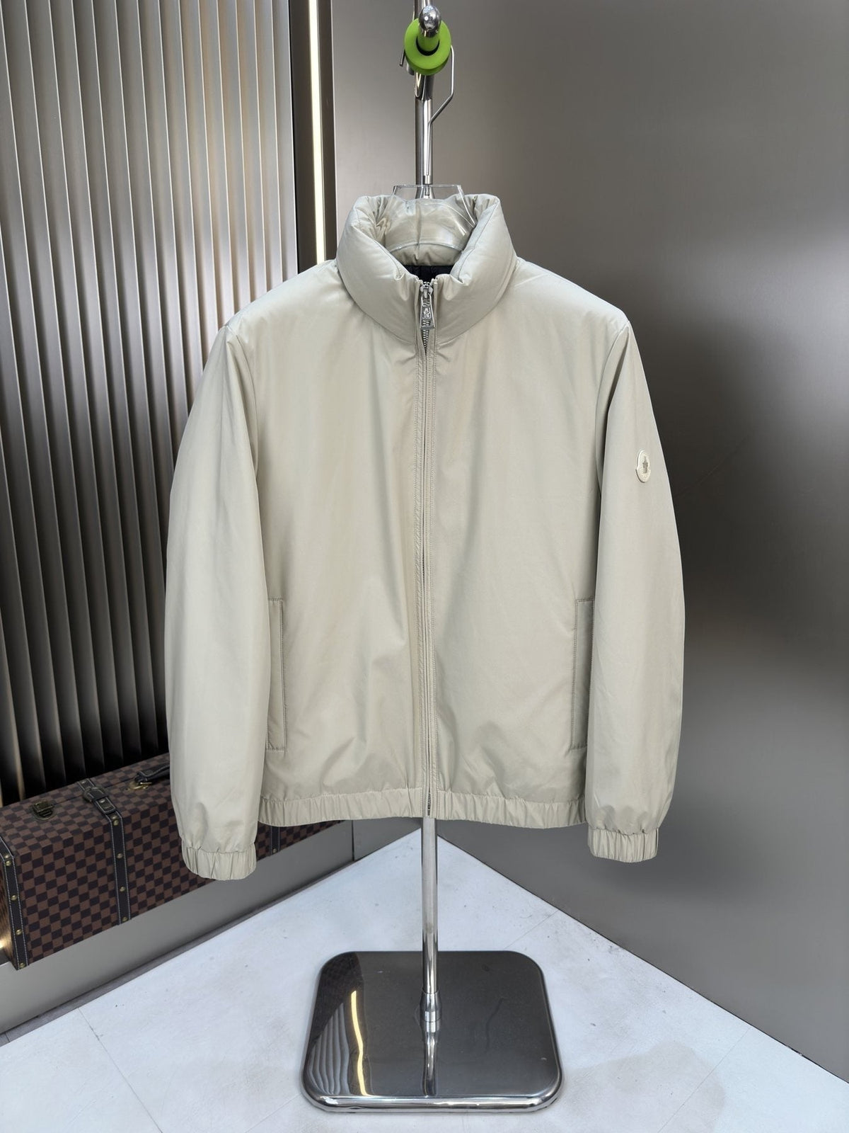Moncler High-Collar Zip-Front Coat