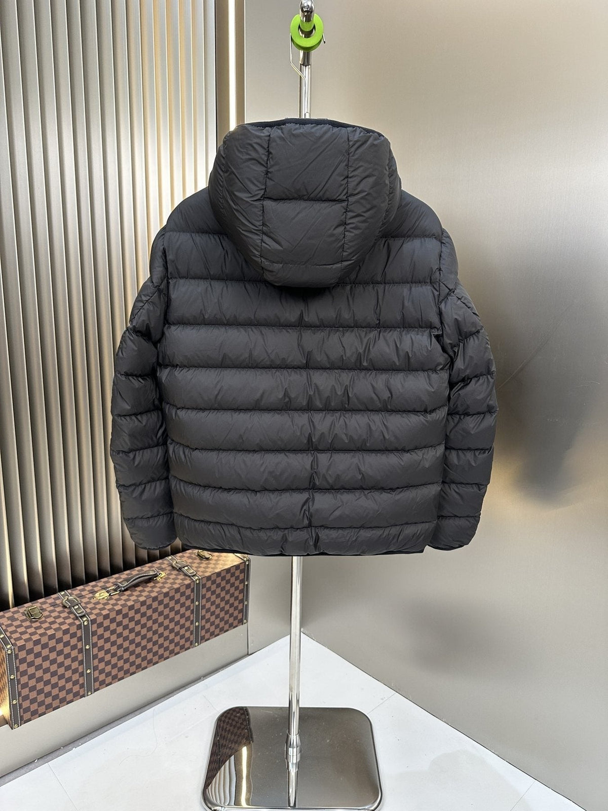 Moncler Black Hooded Quilted Puffer Coat