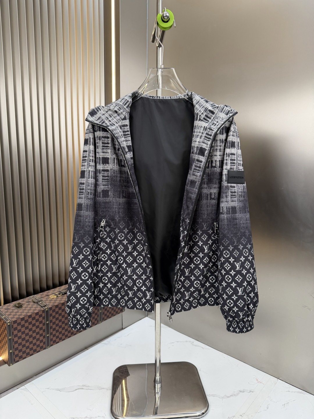 LV Gradient Panel Hooded Jacket
