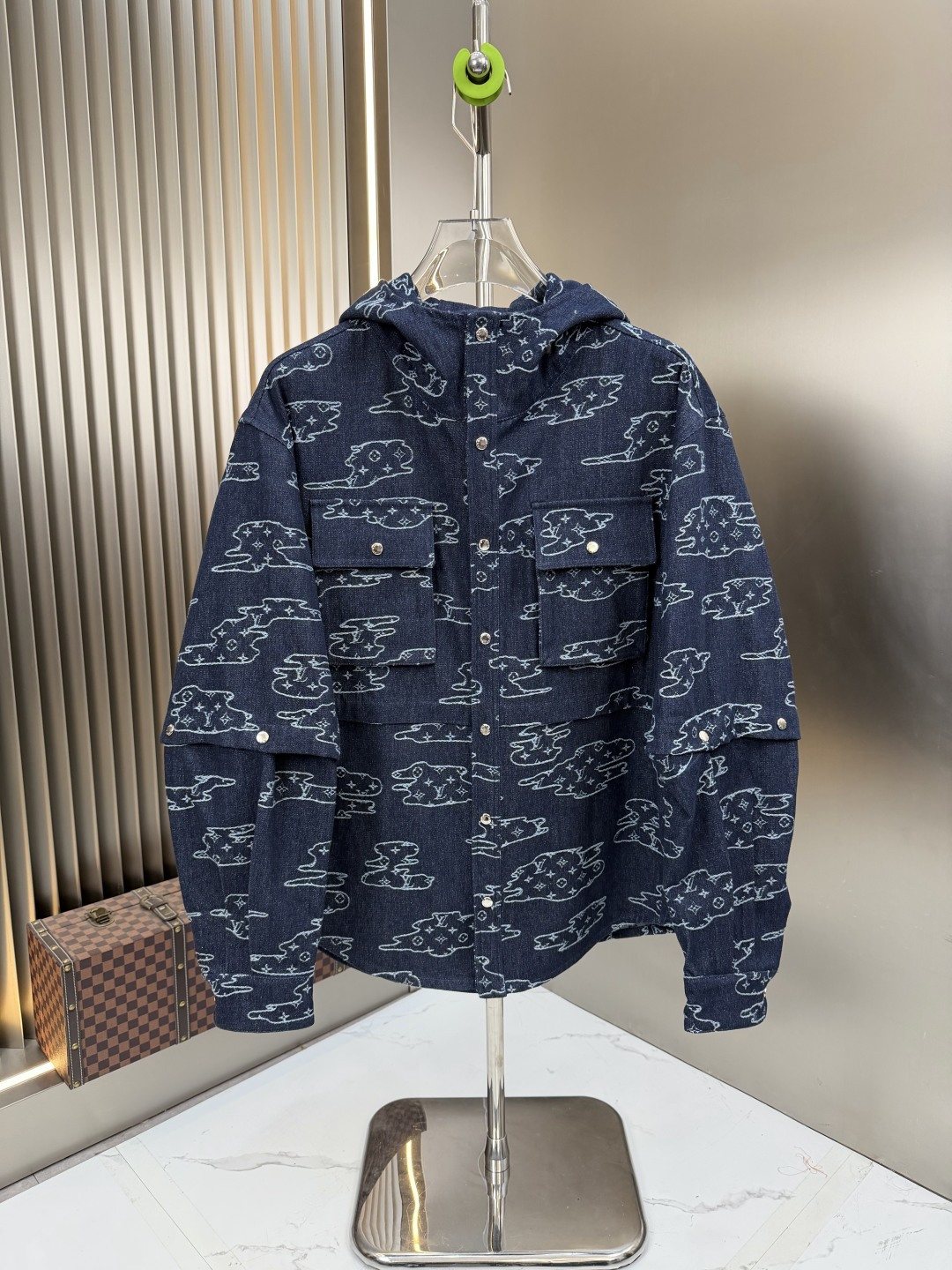 LV Hooded Outline Print Jacket