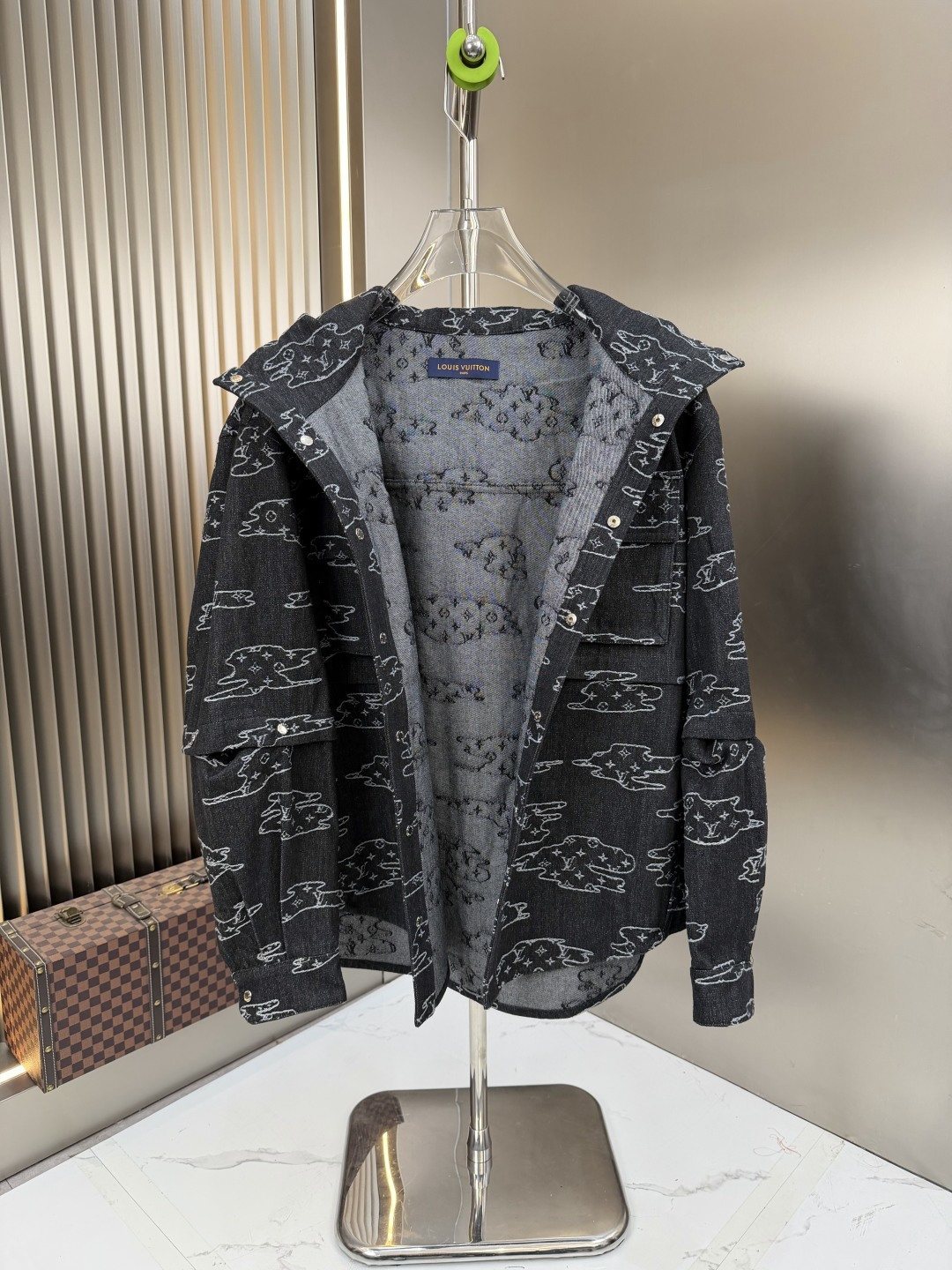 LV Hooded Outline Print Jacket