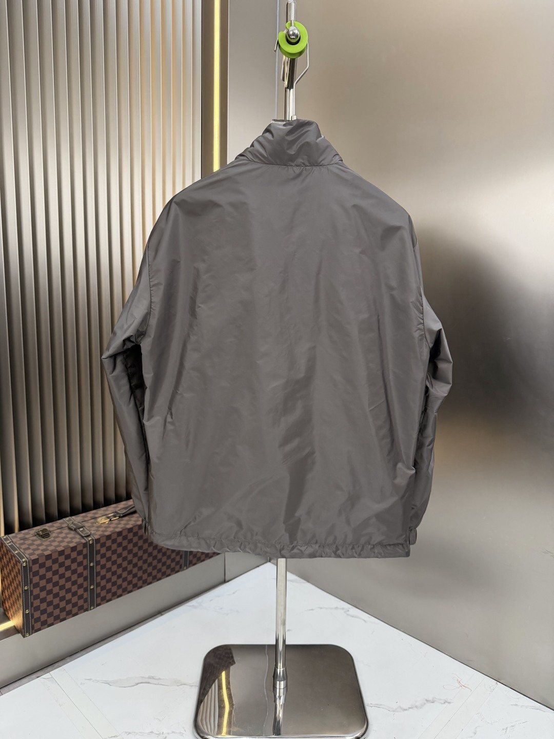 Prada Rectangular Chest Detail Stand-Collar Windbreaker