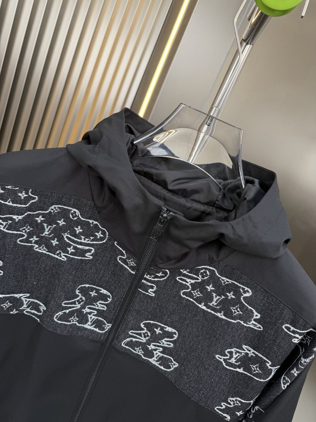 LV Hooded Cloud-Panel Zip Jacket