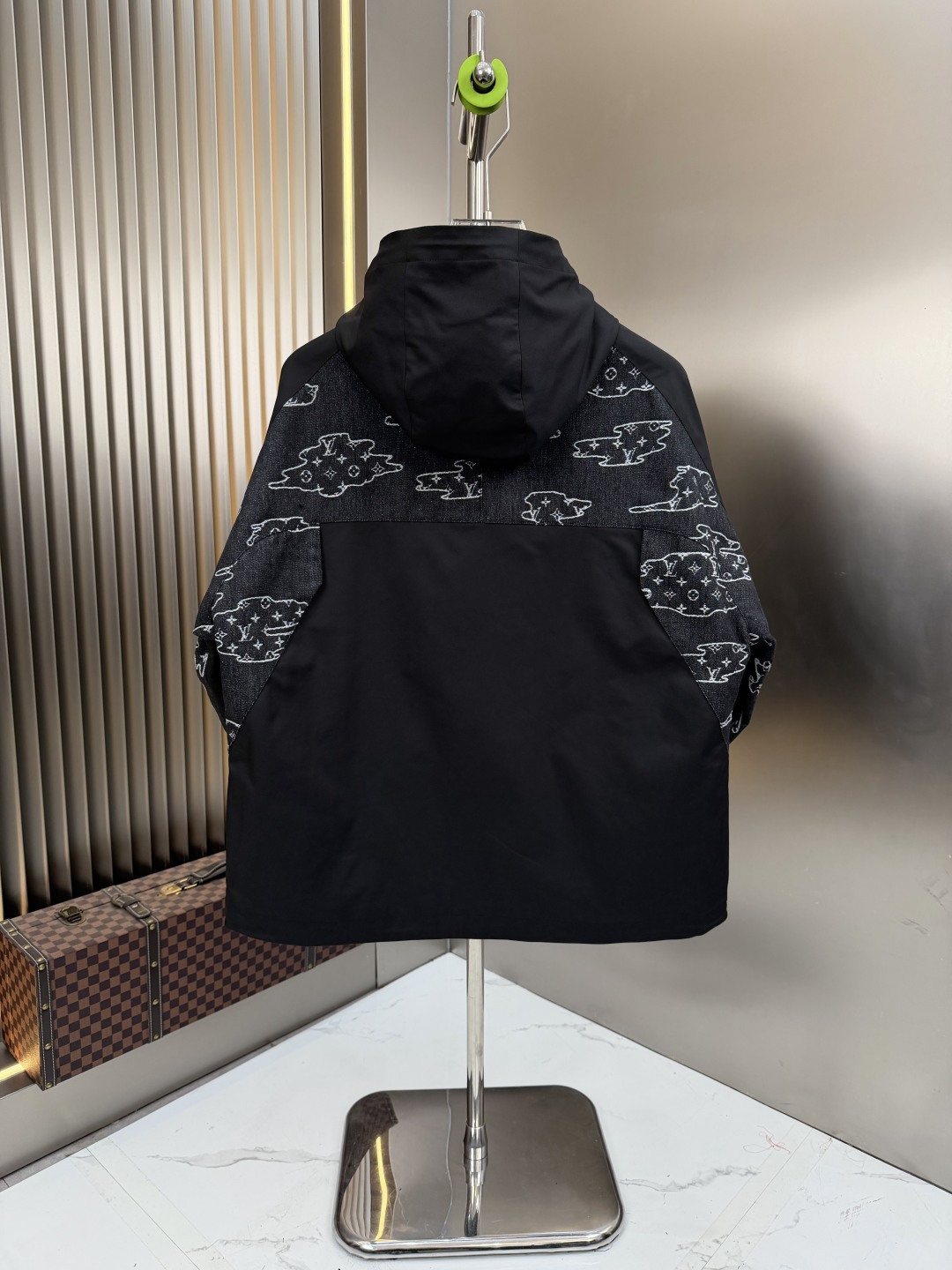 LV Hooded Cloud-Panel Zip Jacket