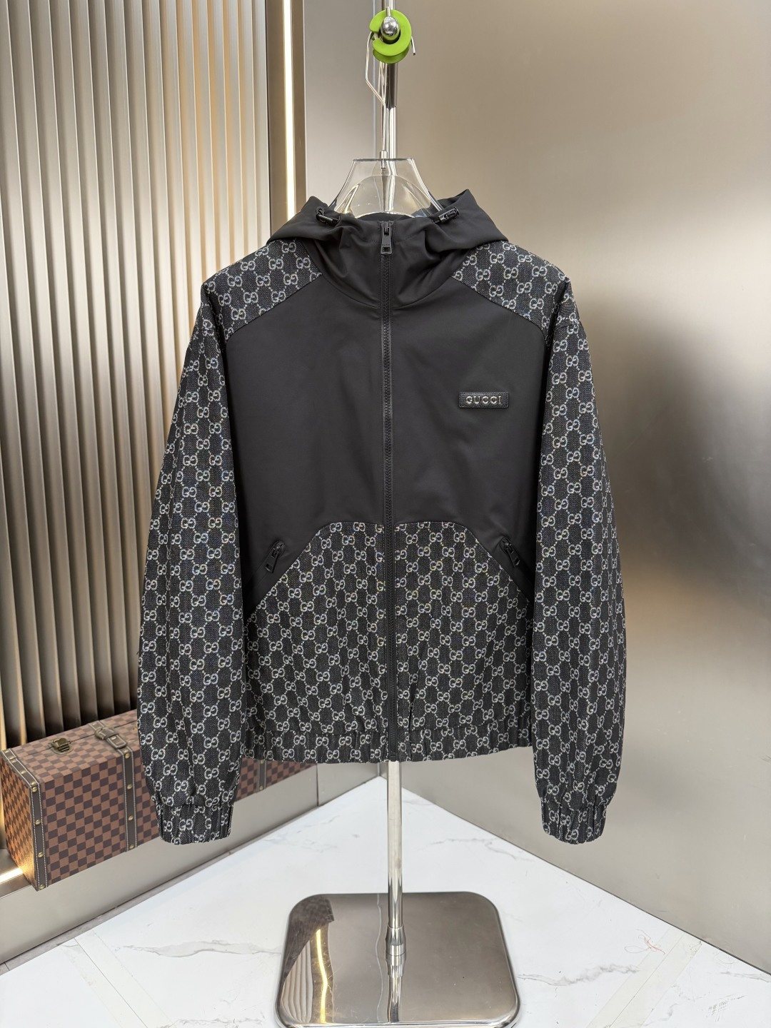Gucci Monogram Panel Hooded Jacket