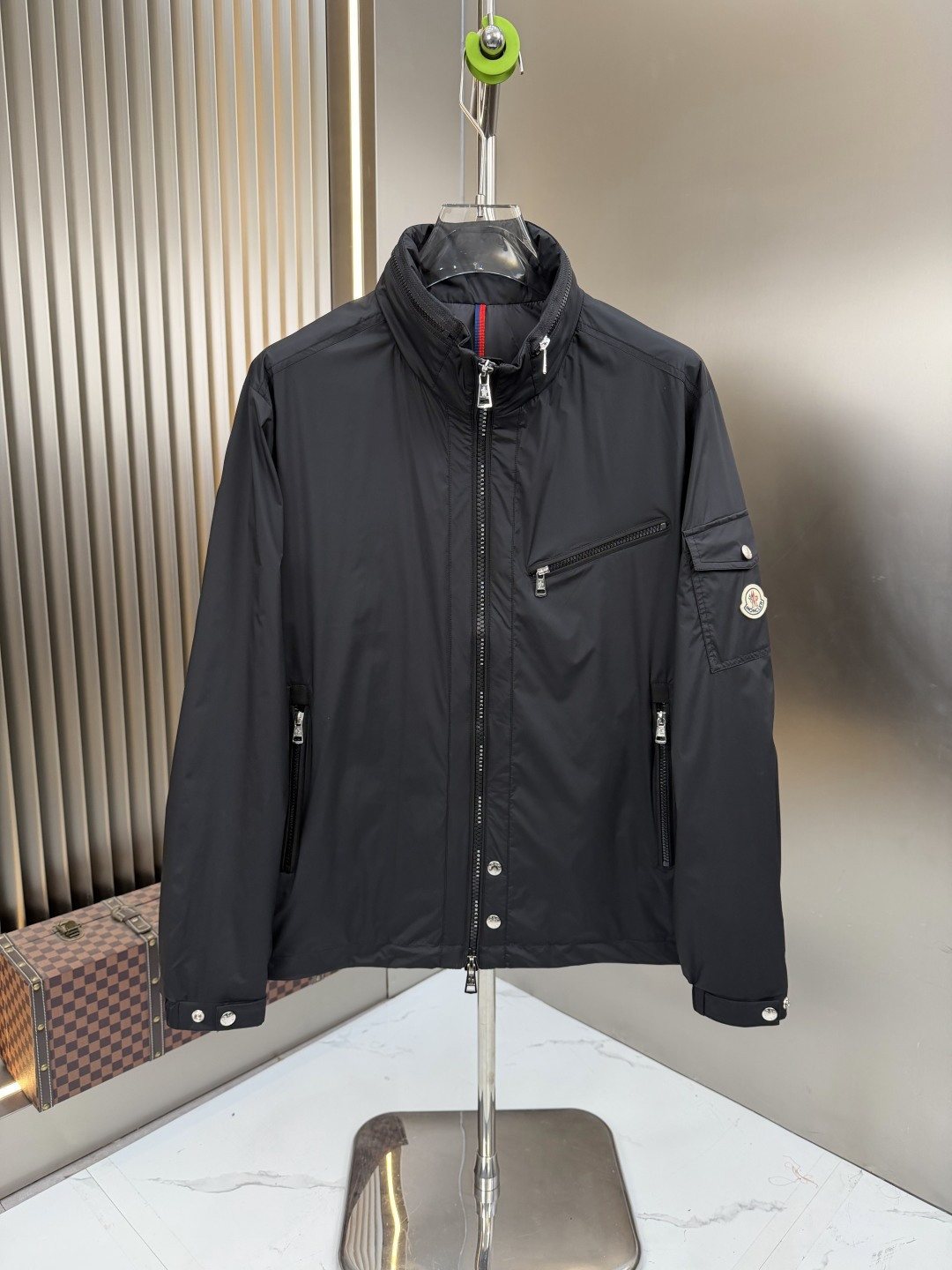 Moncler Black Stand-Collar Utility Jacket
