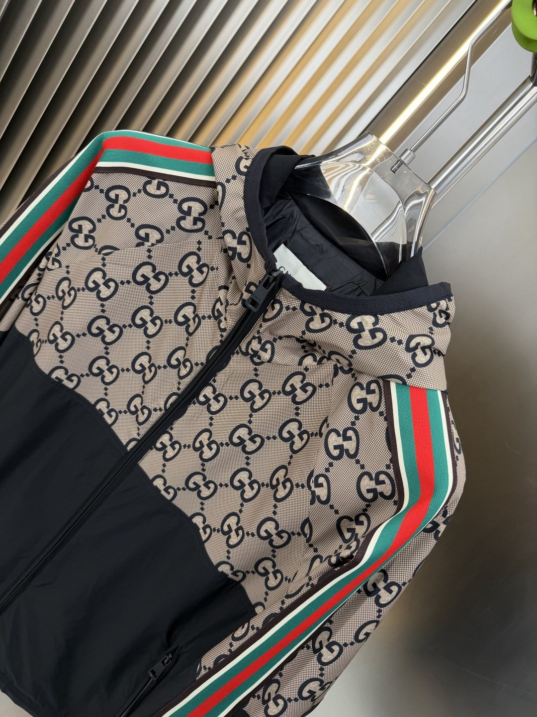 Gucci Beige Monogram Color-Block Jacket