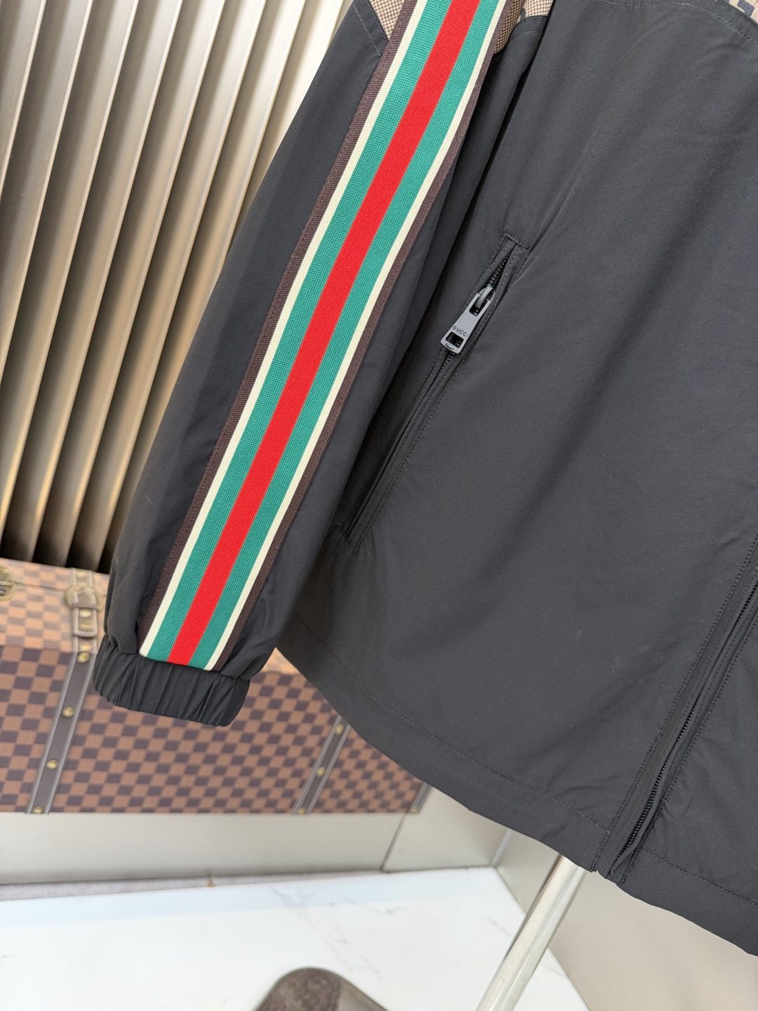 Gucci Beige Monogram Color-Block Jacket