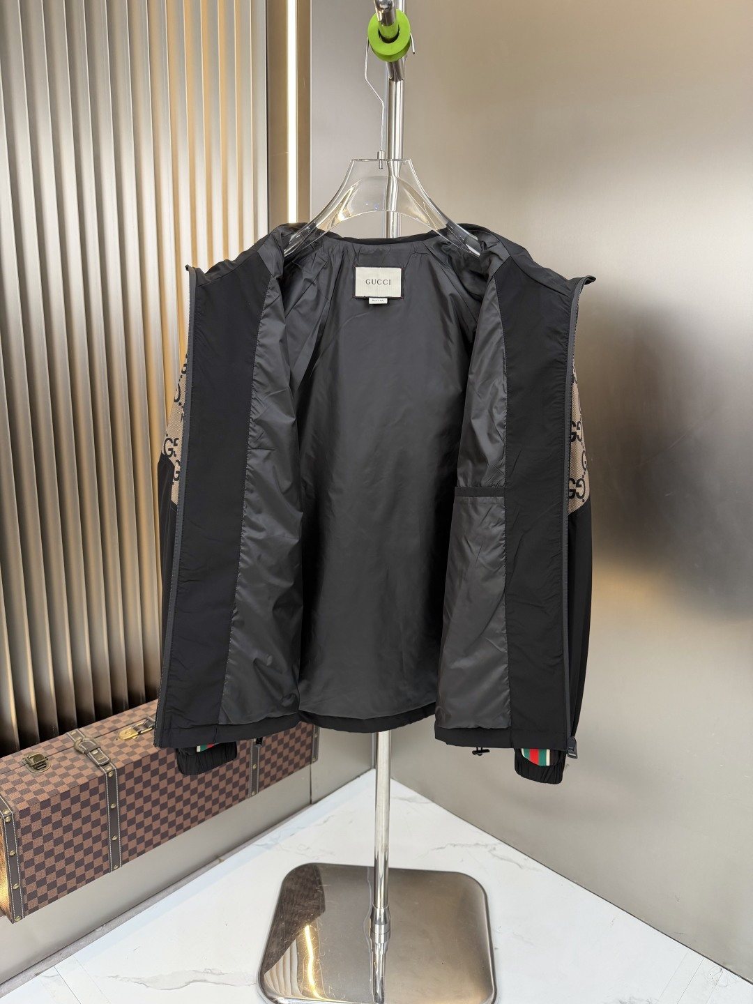Gucci Beige Monogram Color-Block Jacket
