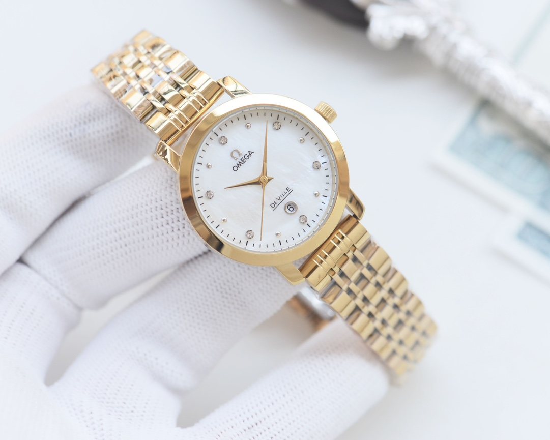Longines Gold White Dial Bracelet Couple Watch Set