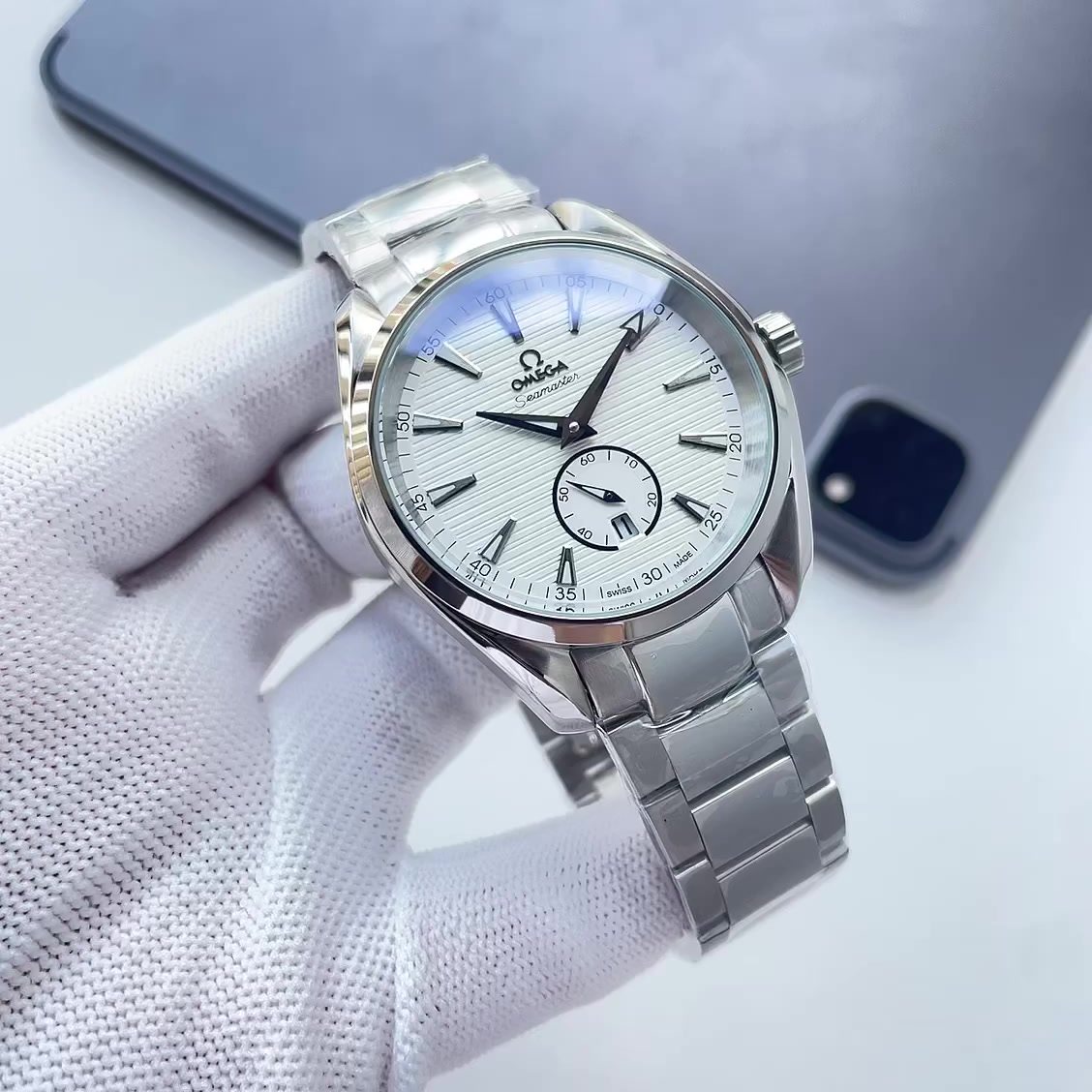 Olym Pianus White Dial Silver Bracelet Watch