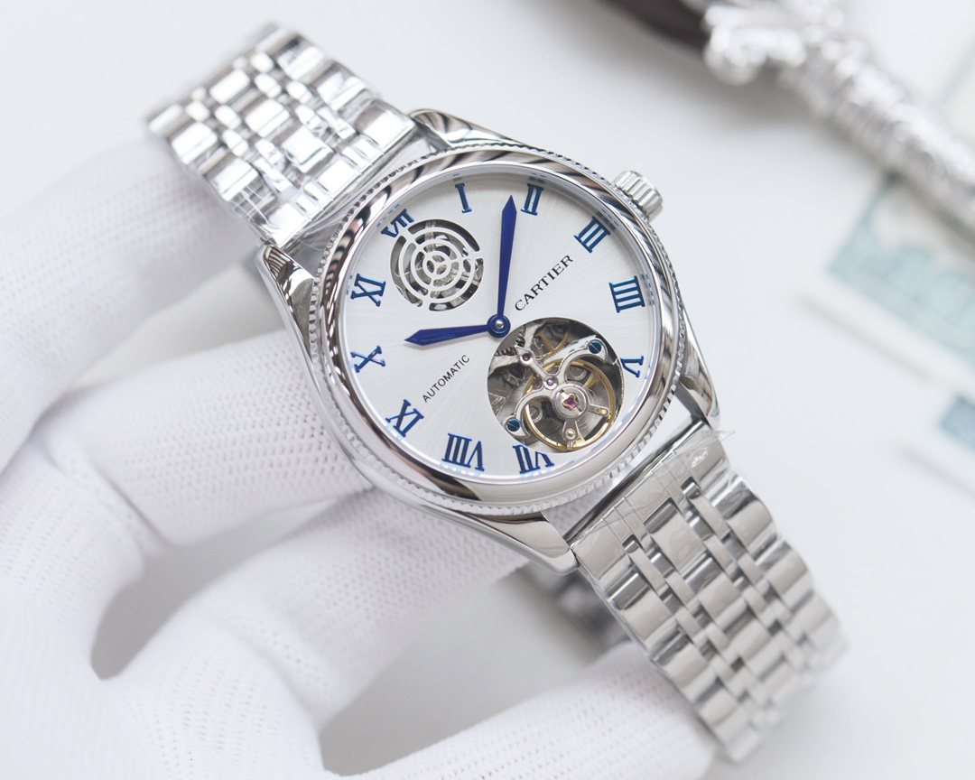 Cartier Silver White Dial Bracelet Watch