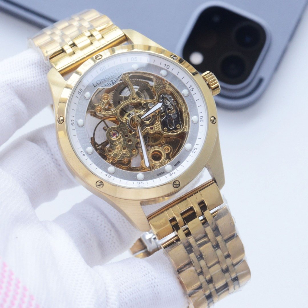 Longines Gold White Bracelet Watch