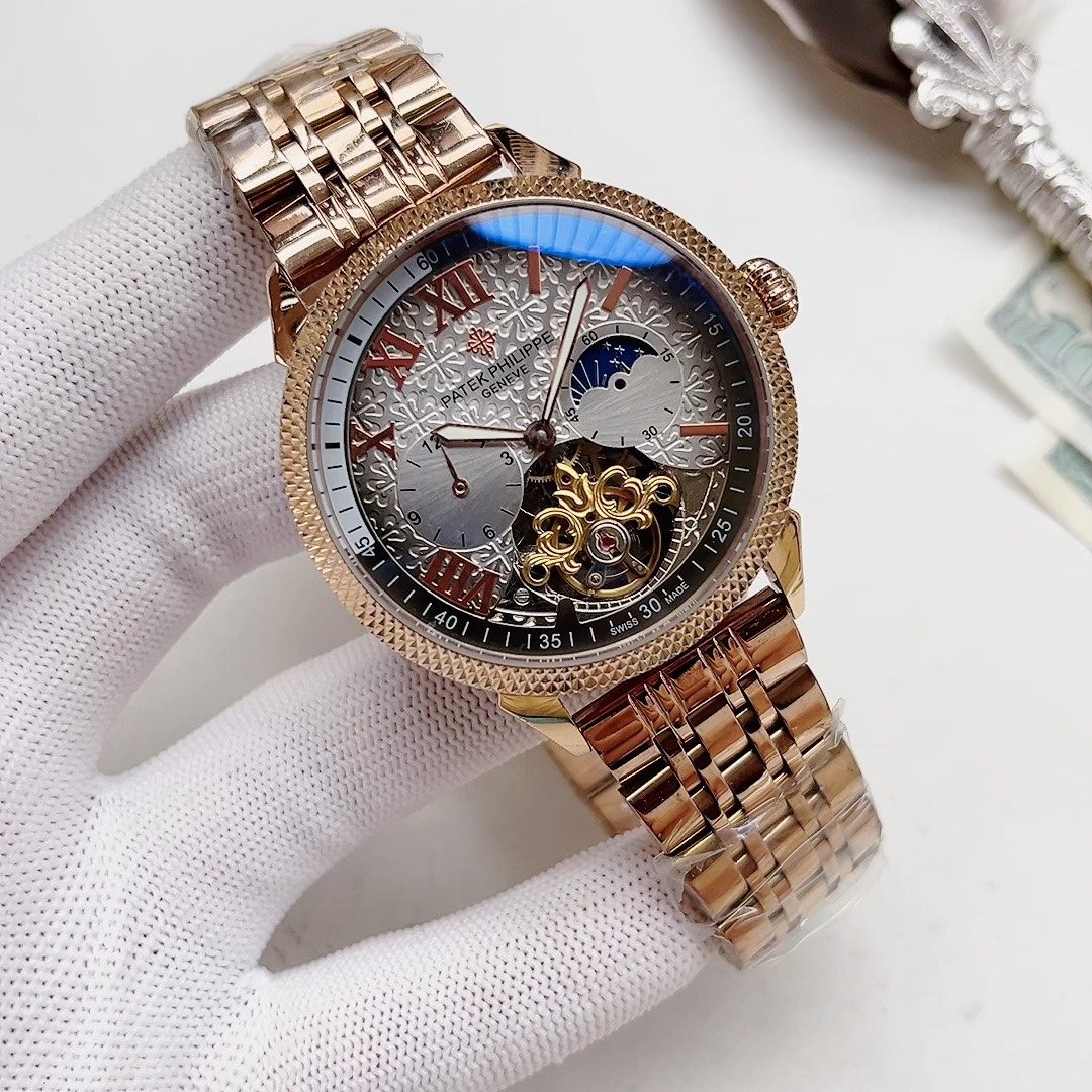 Patek Philippe Rose Gold-Tone Skeleton Dial Watch