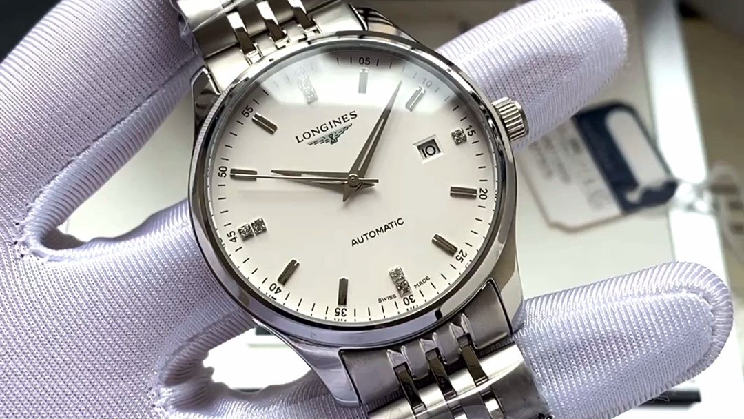 Longines White Dial Silver Bracelet Watch