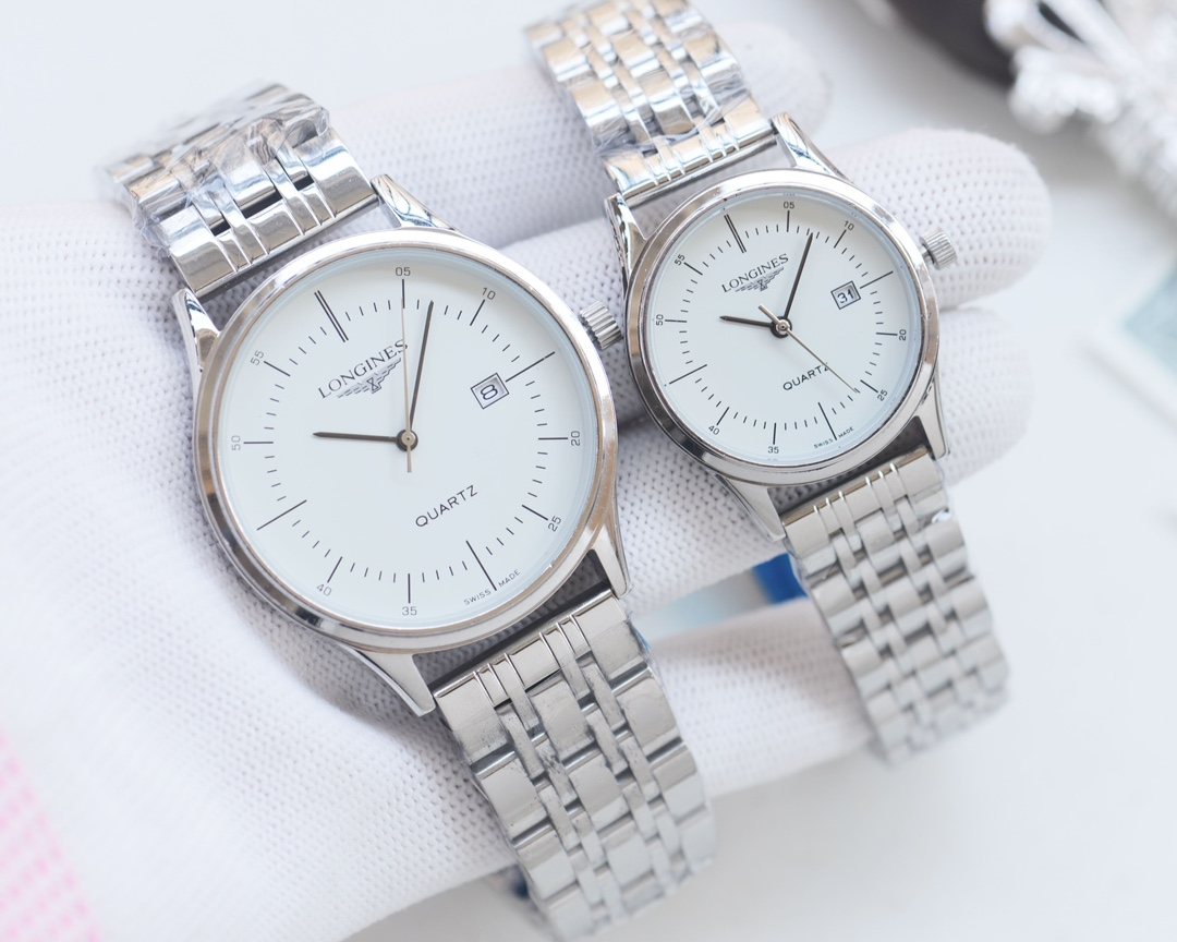 Silver White Dial Bracelet Couple Watch Set
