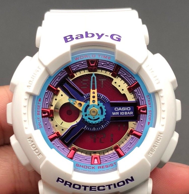 Casio White Blue Gold Dial Watch