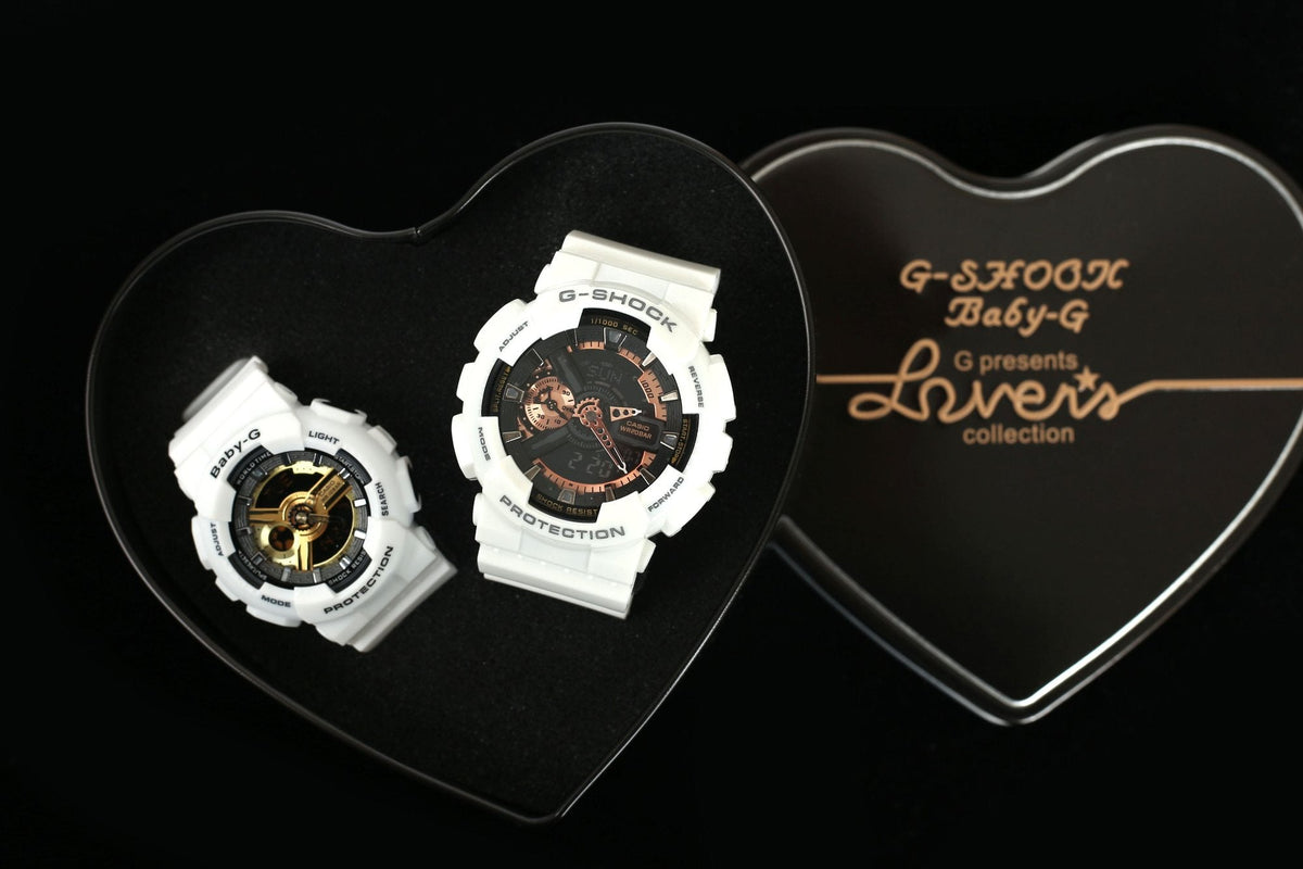 Casio White Silver Couple Watch Set