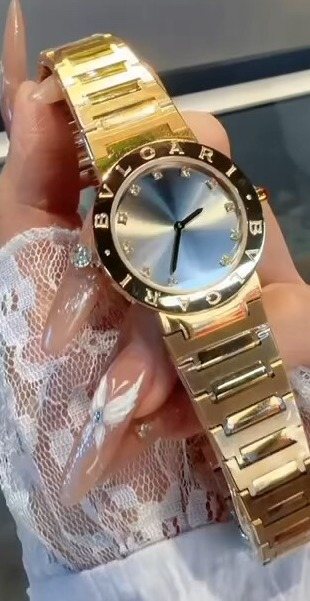 Bvlgari Gold Blue Dial Bracelet Watch